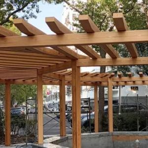 苏州相城区澄和家园廊架木纹漆效果展示
